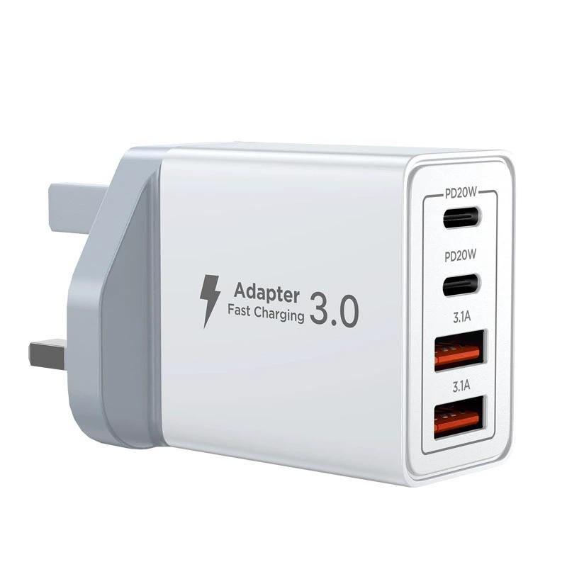 UK Standard PD55W Multi-port Fast Charger, 2A2C Ports, Compatible with Apple & Android Devices. US White
UK Standard PD55W Multi-port Fast Charger, 2A2C Ports, Compatible with Apple & Android Devices. US White