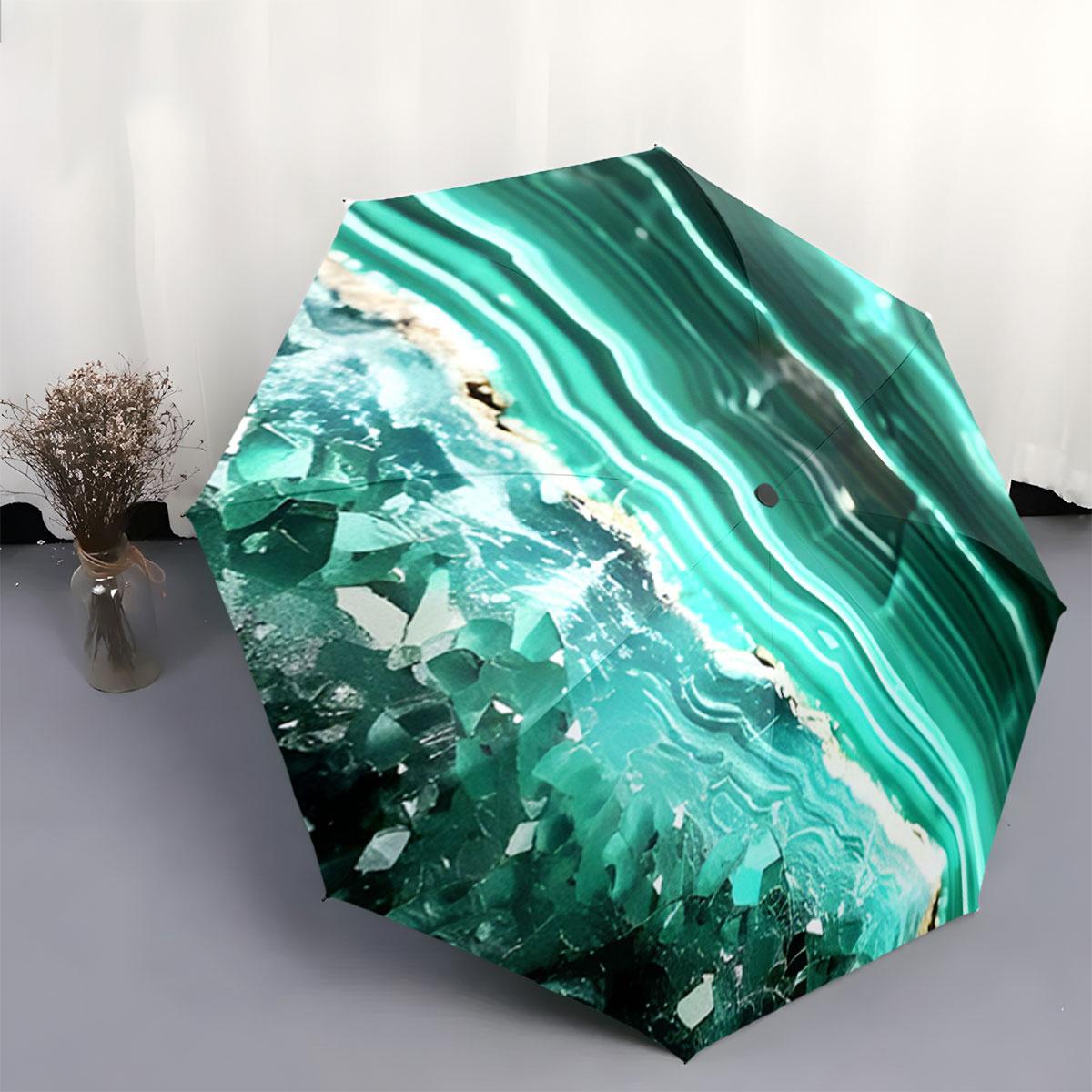 Automatic Open/Close Umbrella with Turquoise & Emerald Green Marble-like Pattern - Compact Folding Umbrella, Windproof 8-Rib S
Automatic Open/Close Umbrella with Turquoise & Emerald Green Marble-like Pattern - Compact Folding Umbrella, Windproof 8-Rib S