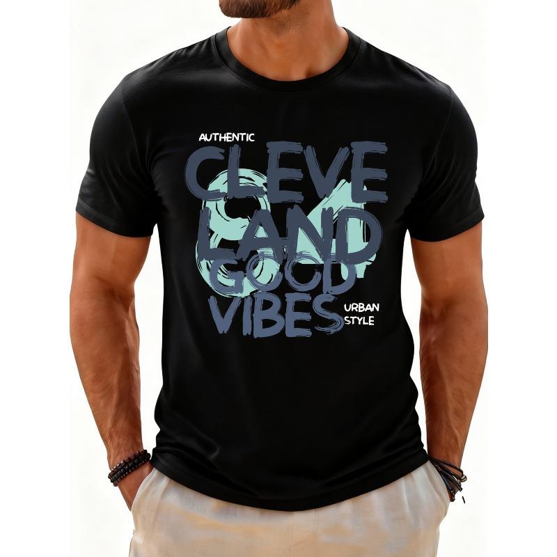 European sizes Casual Urban Style Men s T-Shirt Cleveland Good Vibes Graphic Print Summer Wear Gift for Him 4XL чорний
European sizes Casual Urban Style Men s T-Shirt Cleveland Good Vibes Graphic Print Summer Wear Gift for Him 4XL чорний