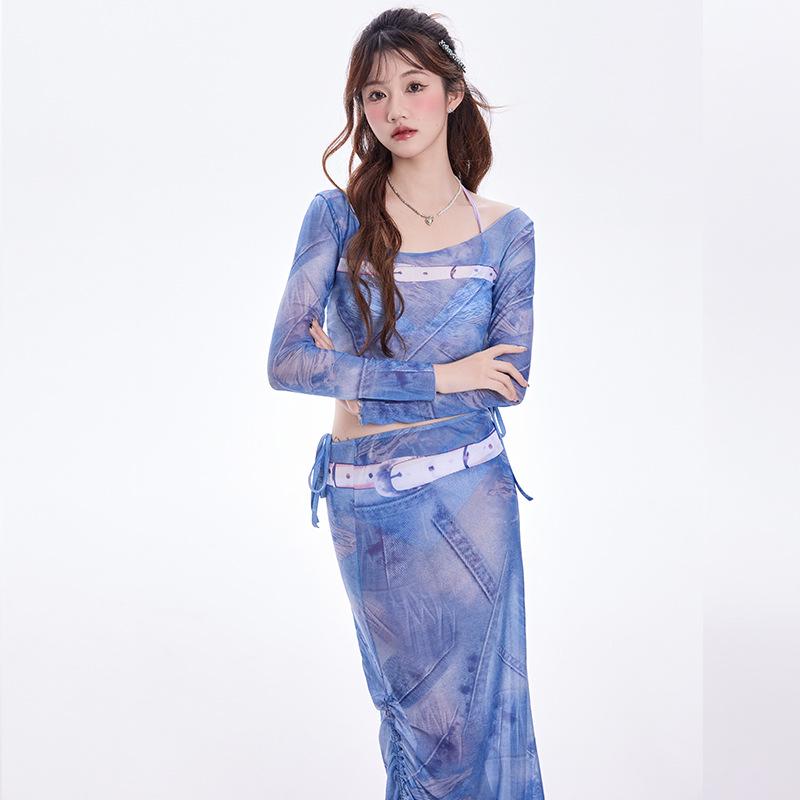 Sexy French Blue Four-Piece Swimsuit Set with Slit Skirt Cover-Up L джинсовий синього кольору
Sexy French Blue Four-Piece Swimsuit Set with Slit Skirt Cover-Up L джинсовий синього кольору