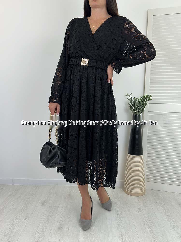 2026 European & American High-End Lace Waist-Cinching Slim V-Neck Dress XL чёрный
2026 European & American High-End Lace Waist-Cinching Slim V-Neck Dress XL чёрный