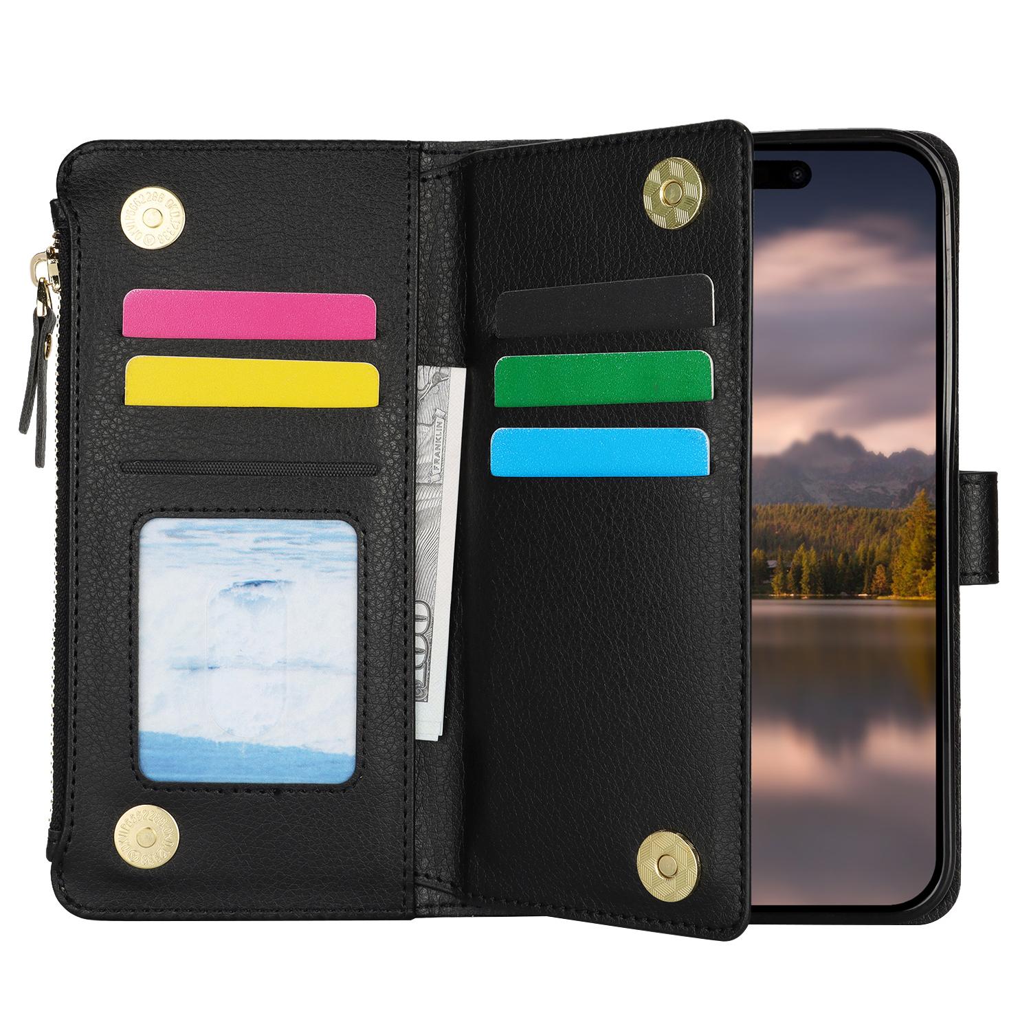 XL-001 For iPhone 16 Pro Max Case Zipper Pocket Wristband Stand Leather Phone Cover Black
XL-001 For iPhone 16 Pro Max Case Zipper Pocket Wristband Stand Leather Phone Cover Black