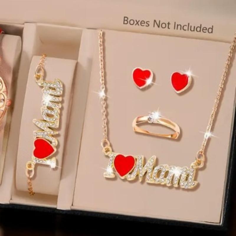 Fashion Copper Plated 18K Full Zircon Mother s Day Mama Necklace Simple Light Luxury Neck Chain Four-piece Jewelry Ring Stud Earrings Bracelet
Fashion Copper Plated 18K Full Zircon Mother s Day Mama Necklace Simple Light Luxury Neck Chain Four-piece Jewelry Ring Stud Earrings Bracelet