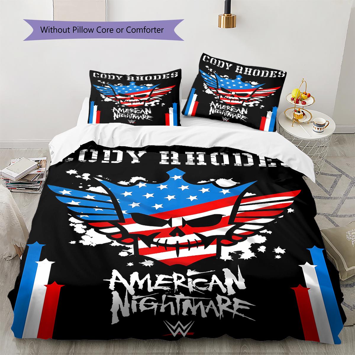 WWE Pattern Bedding,Quilt Set Quilt Cover Pillowcase Home Birthday Gift (1 * duvet cover + 2 * pillowcase, without core) 155x200cm
WWE Pattern Bedding,Quilt Set Quilt Cover Pillowcase Home Birthday Gift (1 * duvet cover + 2 * pillowcase, without core) 155x200cm