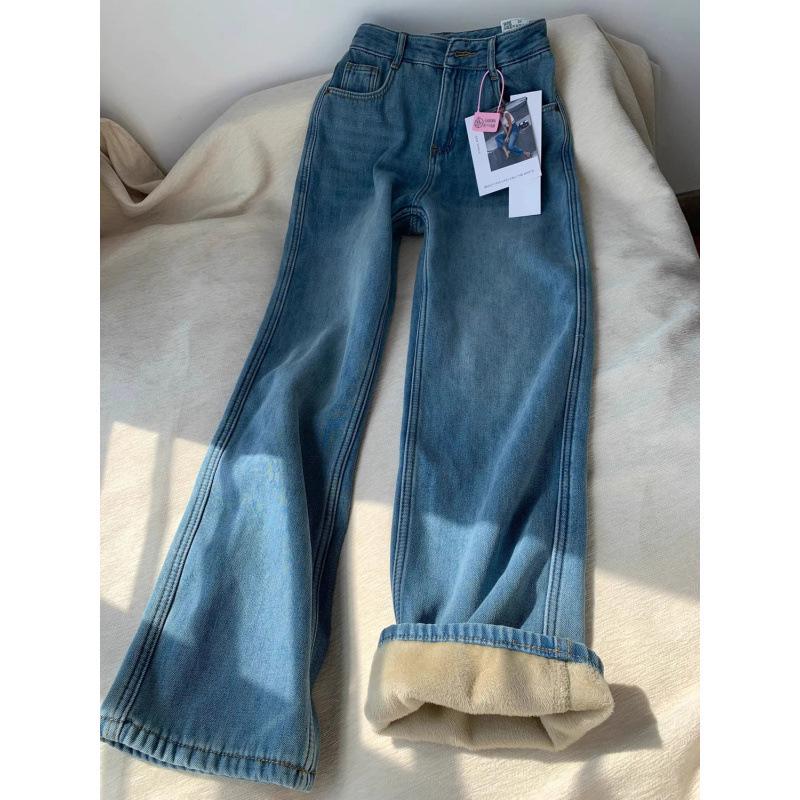Women s High-Waist Fleece-Lined Wide-Leg Jeans - Blue Retro, Autumn/Winter M (Recommended 95-105 catty)
Women s High-Waist Fleece-Lined Wide-Leg Jeans - Blue Retro, Autumn/Winter M (Recommended 95-105 catty)
