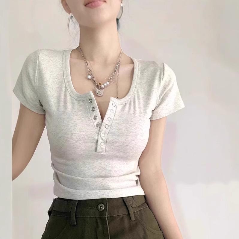 Women s Slim Fit Retro U-Neck Cotton T-Shirt – Short Sleeve Summer Style S Premium
Women s Slim Fit Retro U-Neck Cotton T-Shirt – Short Sleeve Summer Style S Premium