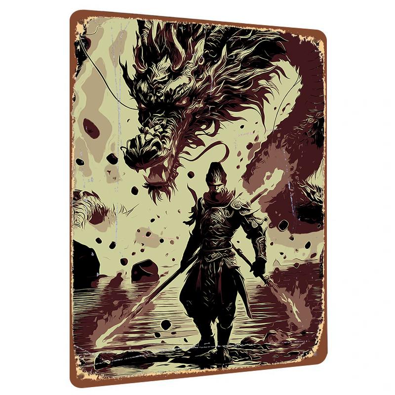 Chinese Style Dragon and Warrior Metal Iron Painting Vintage Oriental Home Decor Wall Art for Living Room Study 20x30cm(7.8x11.8inch)
Chinese Style Dragon and Warrior Metal Iron Painting Vintage Oriental Home Decor Wall Art for Living Room Study 20x30cm(7.8x11.8inch)