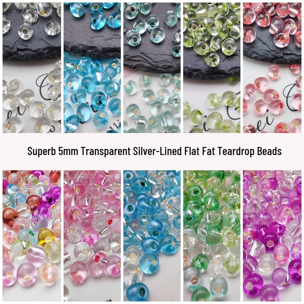 Transparent Silver-Lined 5mm Teardrop Glass Beads for DIY Bracelets and Necklaces 10g/pack ~100 pcs
Transparent Silver-Lined 5mm Teardrop Glass Beads for DIY Bracelets and Necklaces 10g/pack ~100 pcs