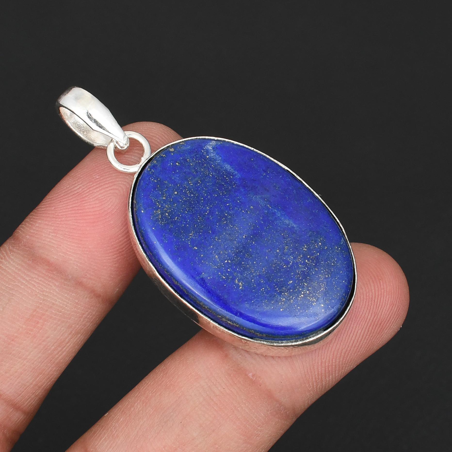 Natural Lapis Lazuli Oval Pendant in 925 Sterling Silver Overlay – Handmade Blue Gemstone Statement Jewelry for Women & Men
Natural Lapis Lazuli Oval Pendant in 925 Sterling Silver Overlay – Handmade Blue Gemstone Statement Jewelry for Women & Men