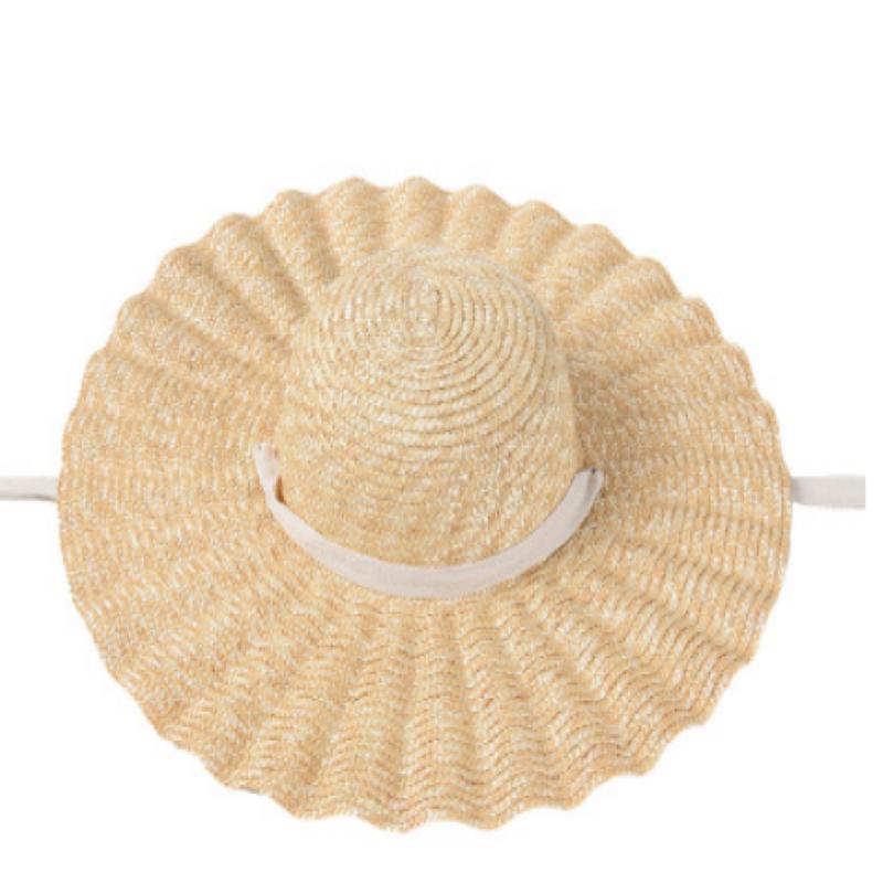 Natural Large Wide Brim Wavy Ruffles Hats wheat-straw Hat Women Summer Fringe Beach Hat Weave Sun Hat With Black&White Belt One Size
Natural Large Wide Brim Wavy Ruffles Hats wheat-straw Hat Women Summer Fringe Beach Hat Weave Sun Hat With Black&White Belt One Size