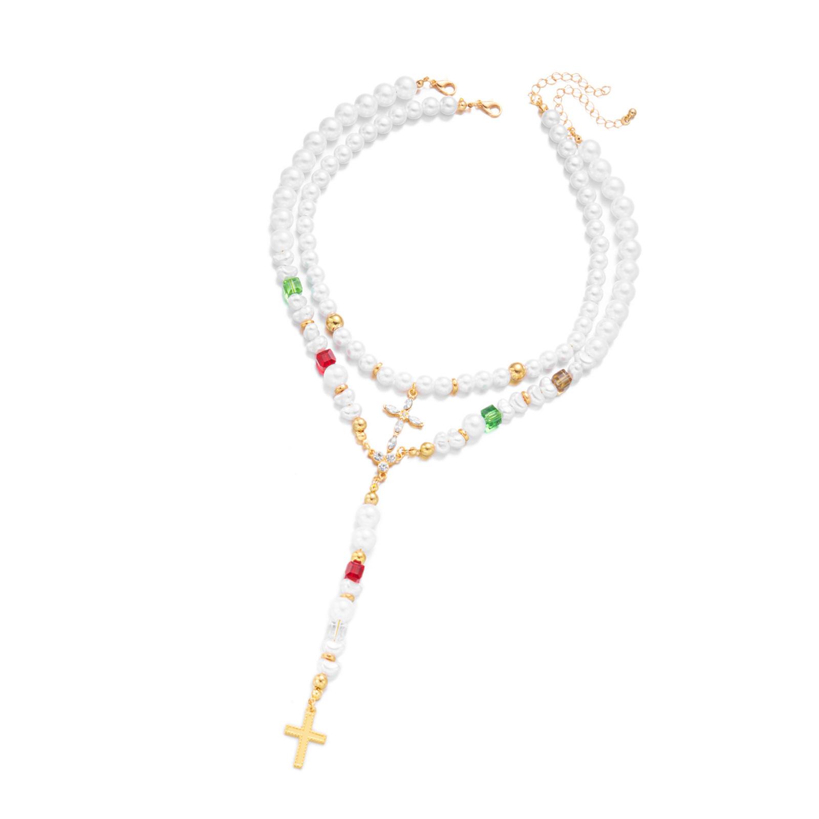 European Inspire Pearls Crosses Necklace with Colorful Beads Festive Wear Suitable for Southeast Asian Markets 1
European Inspire Pearls Crosses Necklace with Colorful Beads Festive Wear Suitable for Southeast Asian Markets 1