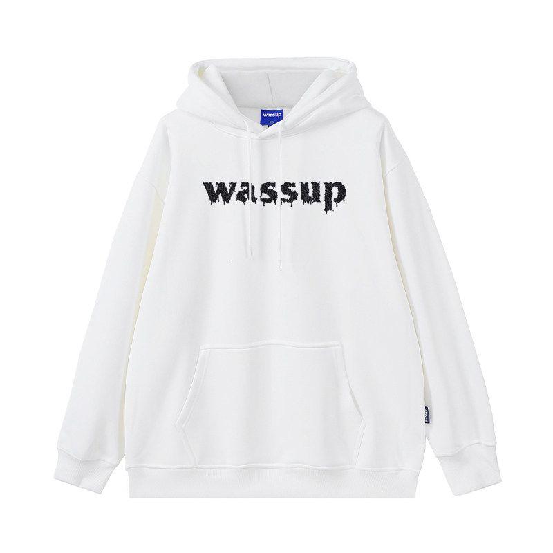 Wassup Heods Chinese Fad Hooded Sweatshirt Boys and Girls Autumn and Winter Loose Pure Cotton Pullover Couple Clothes Hoodie Coat White - Black (Heavyweight Basic) S
Wassup Heods Chinese Fad Hooded Sweatshirt Boys and Girls Autumn and Winter Loose Pure Cotton Pullover Couple Clothes Hoodie Coat White - Black (Heavyweight Basic) S