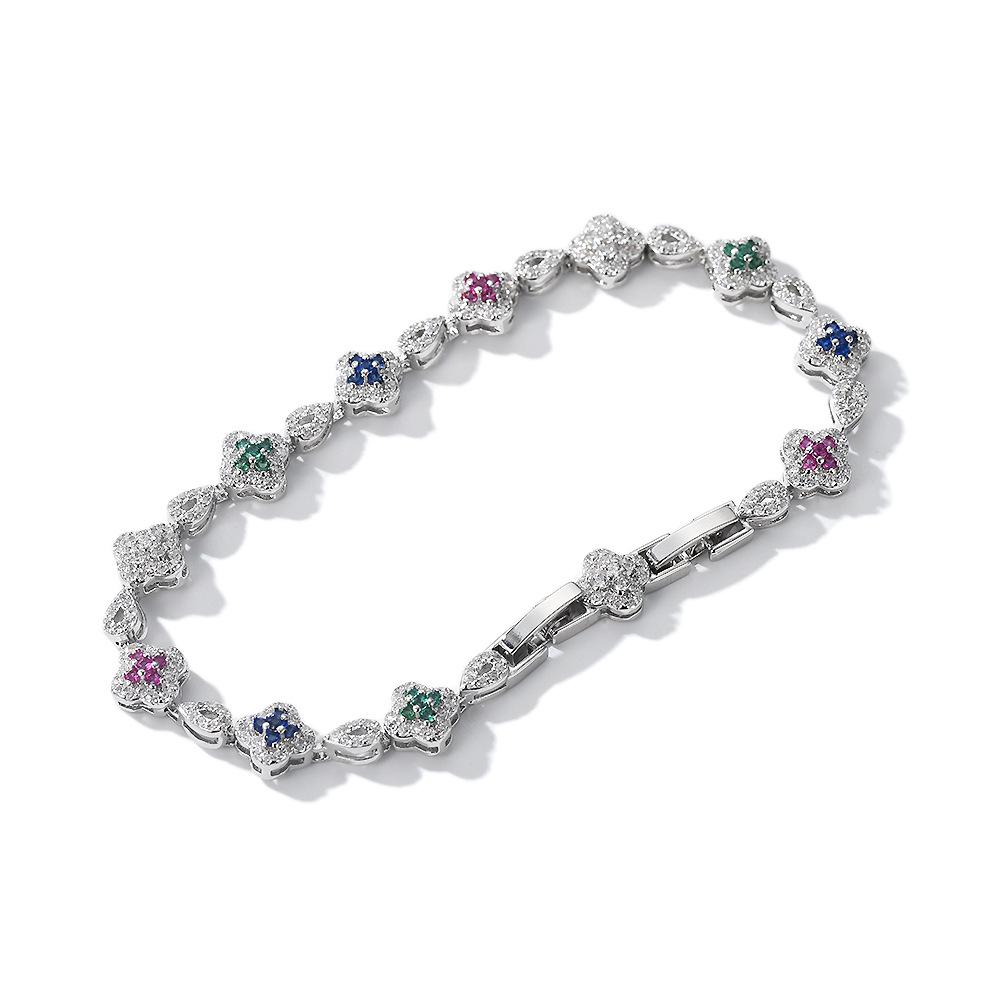 Hip-Hop Color Zircon Four-Leaf Clover Bracelet Fashion Trend Dopamine Senior Sense 5A Zircon Men S And Women S Jewelry
Hip-Hop Color Zircon Four-Leaf Clover Bracelet Fashion Trend Dopamine Senior Sense 5A Zircon Men S And Women S Jewelry