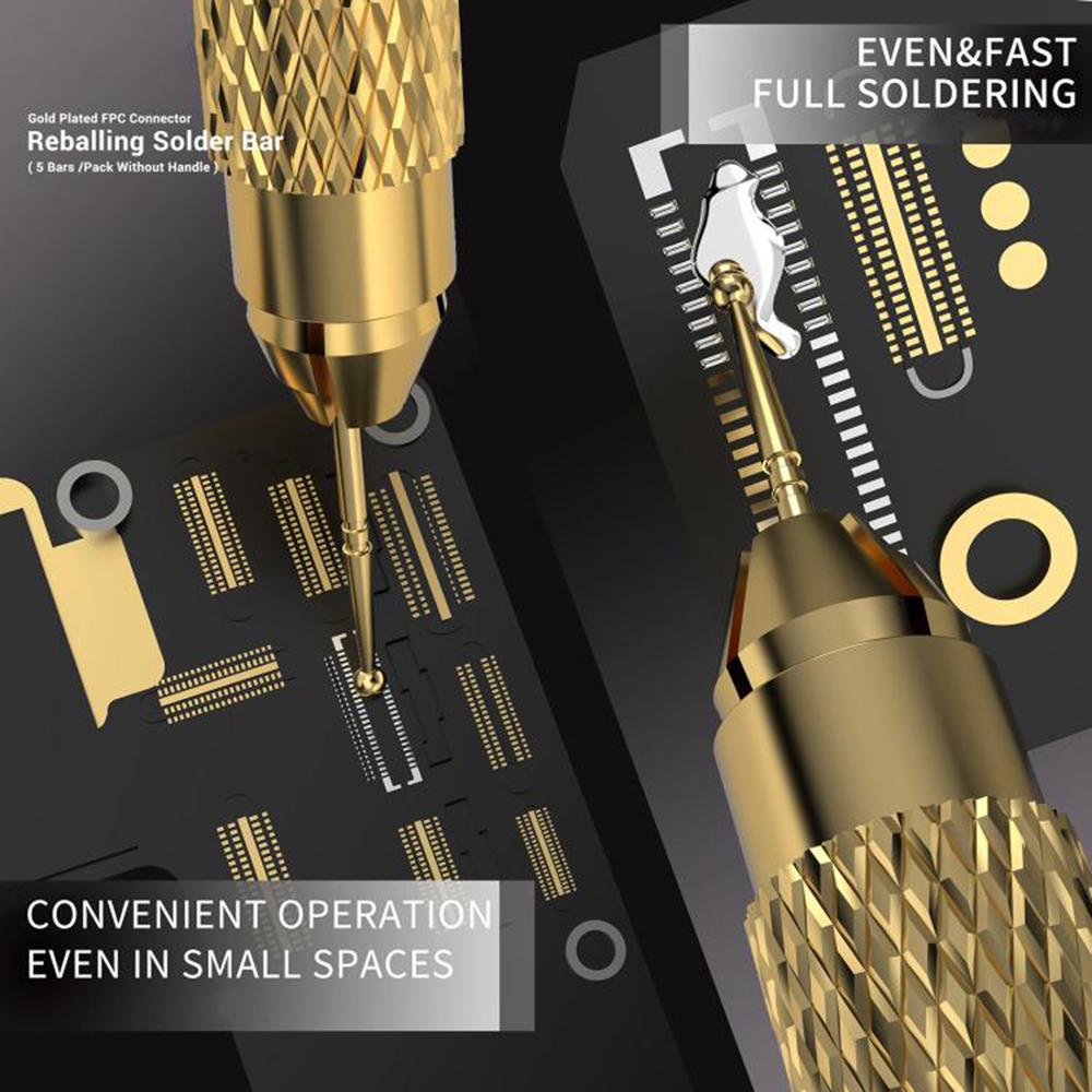 2UUL SC96 5Pcs Gold Plated Tin Dragging Needle Head FPC Connector Reballing Solder Bar Type A
2UUL SC96 5Pcs Gold Plated Tin Dragging Needle Head FPC Connector Reballing Solder Bar Type A