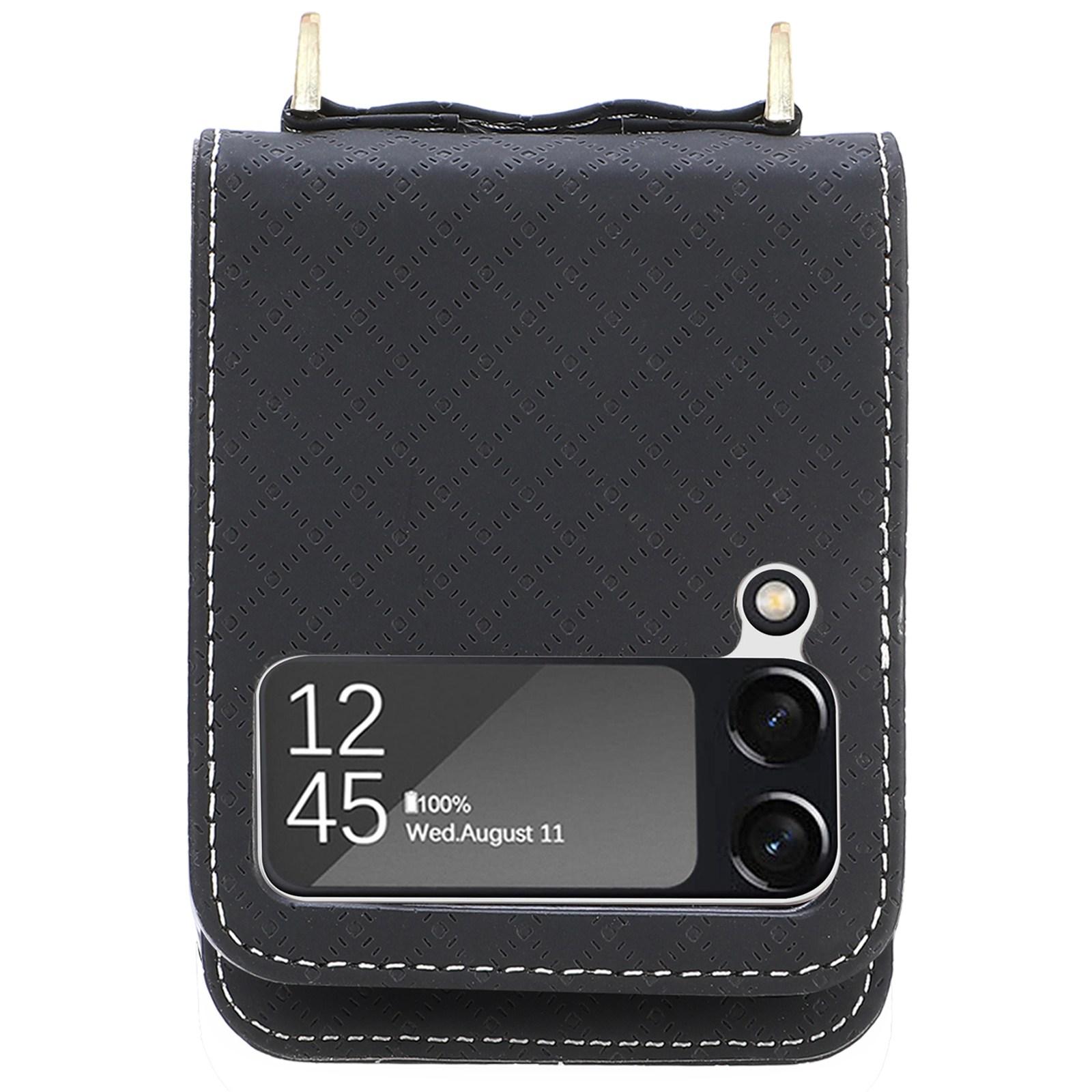 For Samsung Galaxy Z Flip3 5G Shockproof Phone Cover with One-piece Design Grid Imprinted Mobile Phone Case with Long Lanyard Card Holder Black
For Samsung Galaxy Z Flip3 5G Shockproof Phone Cover with One-piece Design Grid Imprinted Mobile Phone Case with Long Lanyard Card Holder Black