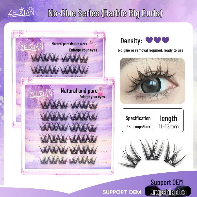 To Xian Removable Glue-Free Big Eyes Three-Step False Eyelashes - Soft, Curled Clusters for Beginners
To Xian Removable Glue-Free Big Eyes Three-Step False Eyelashes - Soft, Curled Clusters for Beginners