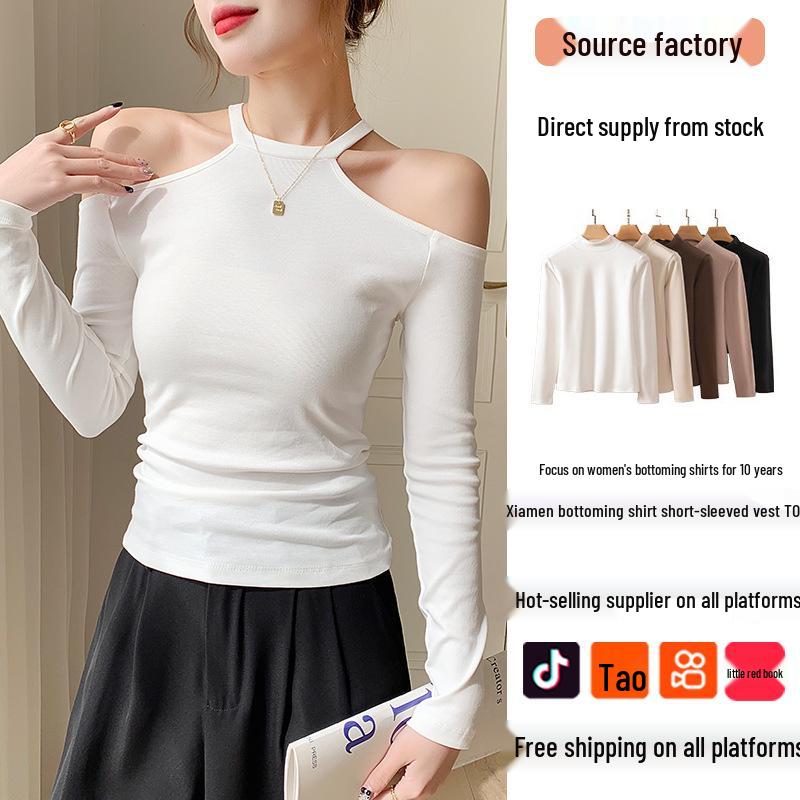 Autumn/Winter One-Shoulder Halter Slimming Long-Sleeve Women s Shirt L (102-114 lbs recommended)
Autumn/Winter One-Shoulder Halter Slimming Long-Sleeve Women s Shirt L (102-114 lbs recommended)