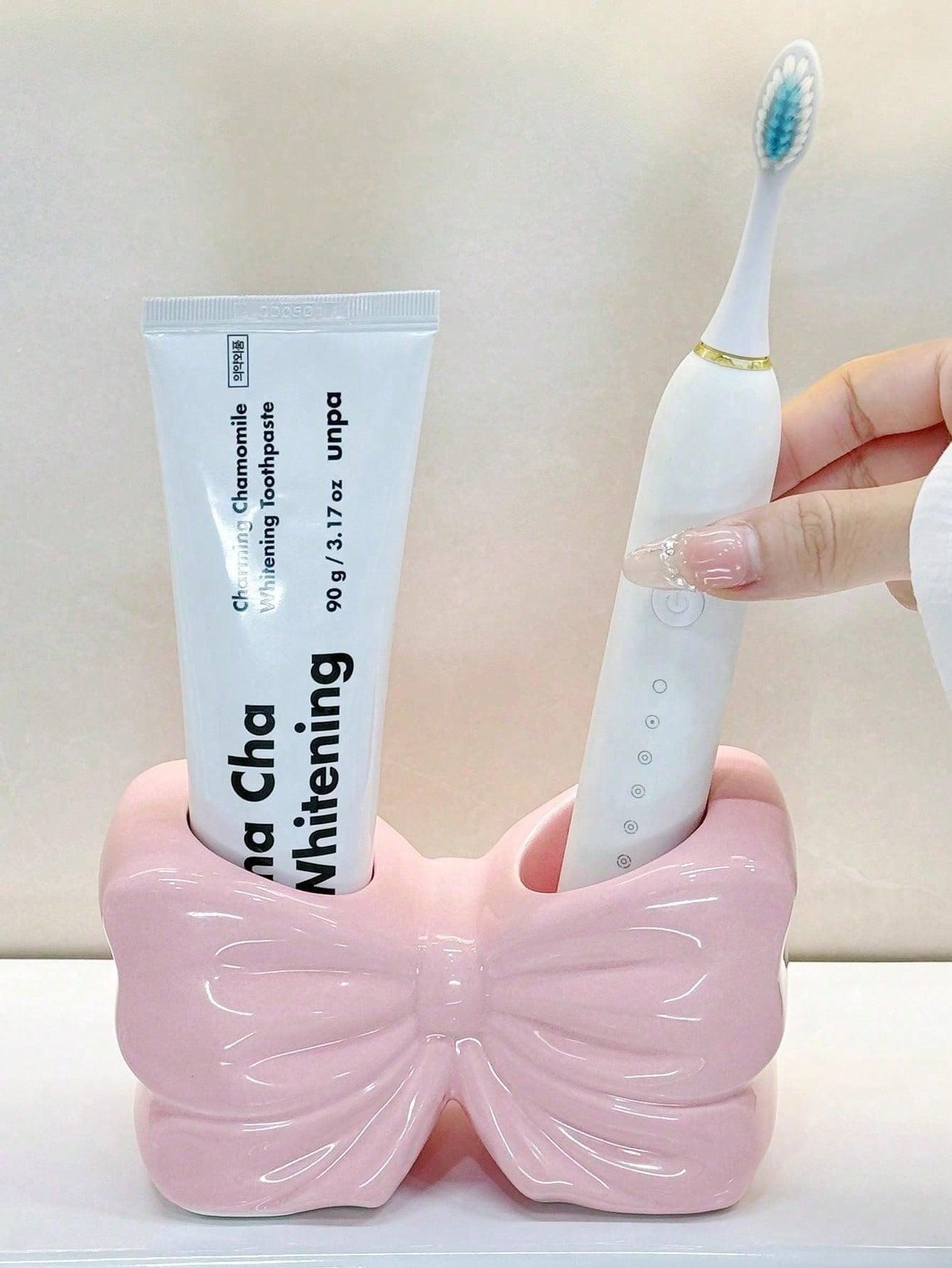 1pc Ins Style Dual Slot Bowknot Toothbrush Holder, Creative Bathroom Vanity Organizer For Electric Toothbrush & Toothpaste рожевий
1pc Ins Style Dual Slot Bowknot Toothbrush Holder, Creative Bathroom Vanity Organizer For Electric Toothbrush & Toothpaste рожевий