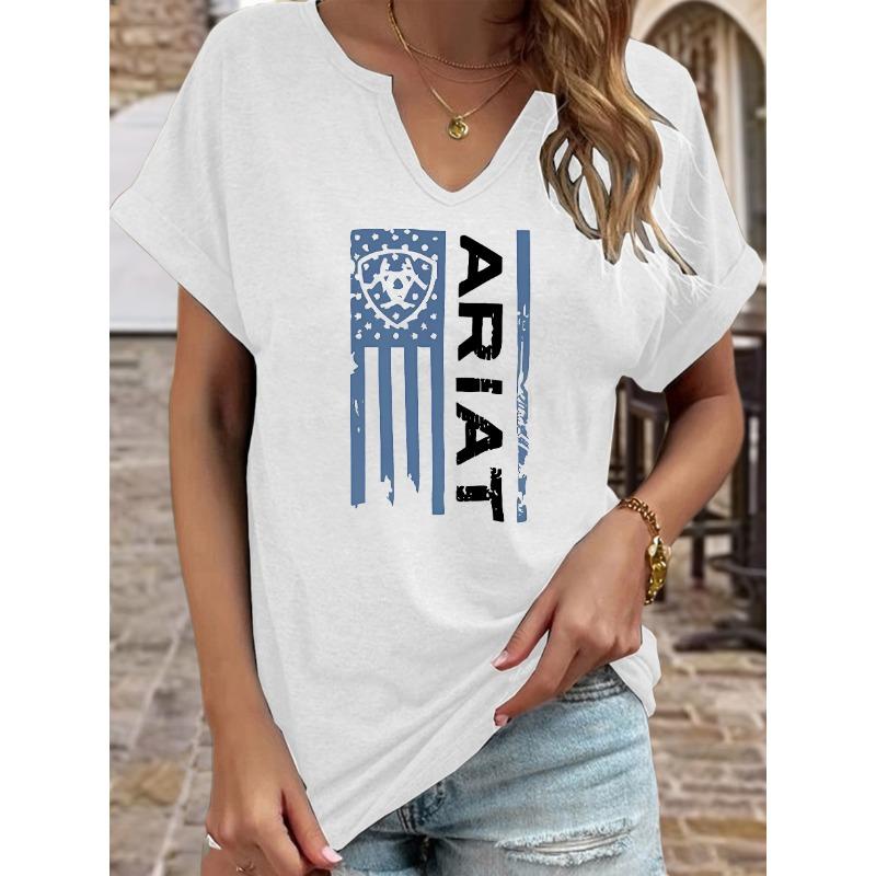 Women s Summer Crew Neck Short Sleeve T-Shirt, Ariat Distressed American Flag Print, Western Style Casual Top S
Women s Summer Crew Neck Short Sleeve T-Shirt, Ariat Distressed American Flag Print, Western Style Casual Top S