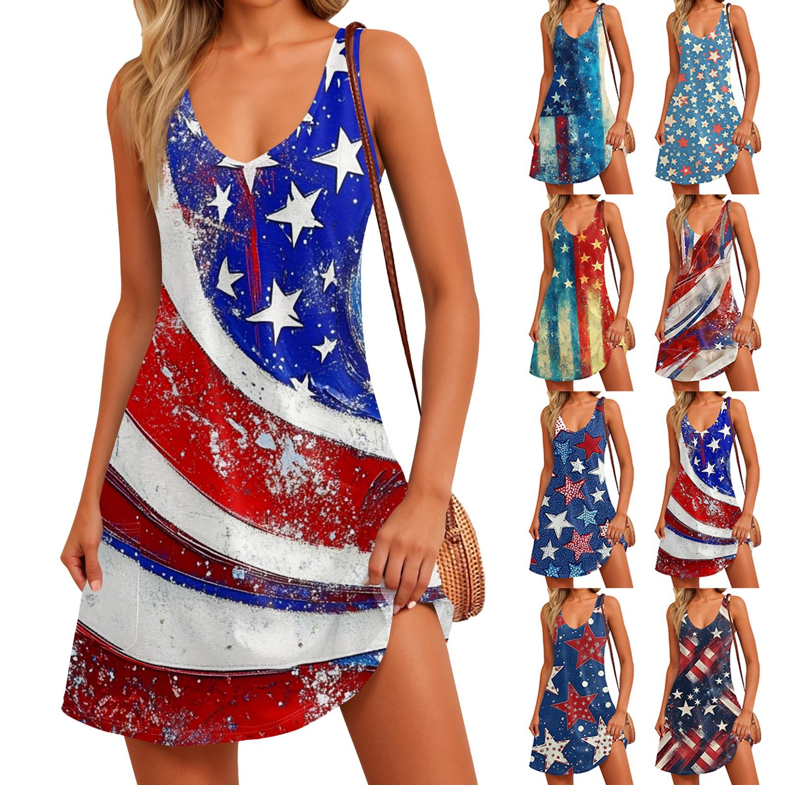 Women s Summer Casual Sun Skirt With Pocket V-Neck Independence Day Printed Loose Vest Dress XL червоний
Women s Summer Casual Sun Skirt With Pocket V-Neck Independence Day Printed Loose Vest Dress XL червоний
