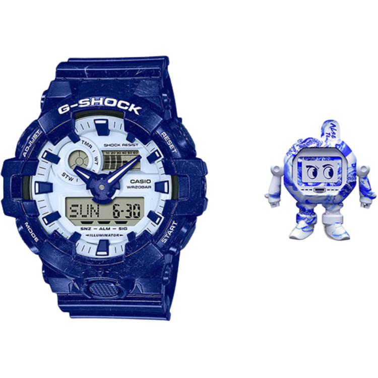 CASIO Men Liquid Crystal/Analog Dual Display Series Blue Watch GA-700BWP-2APFQ Doll gift box
CASIO Men Liquid Crystal/Analog Dual Display Series Blue Watch GA-700BWP-2APFQ Doll gift box