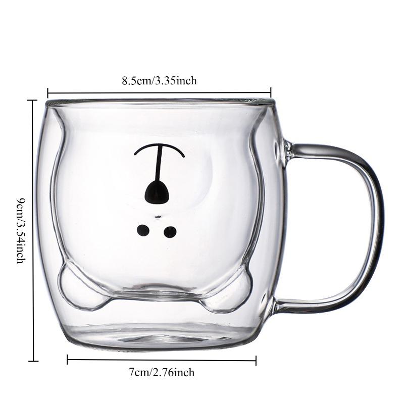 1pc Double Layered Glass Cup Household Transparent Water Cup Coffee Milk Juice Cartoon Teddy Bear Cup 201-300ml
1pc Double Layered Glass Cup Household Transparent Water Cup Coffee Milk Juice Cartoon Teddy Bear Cup 201-300ml