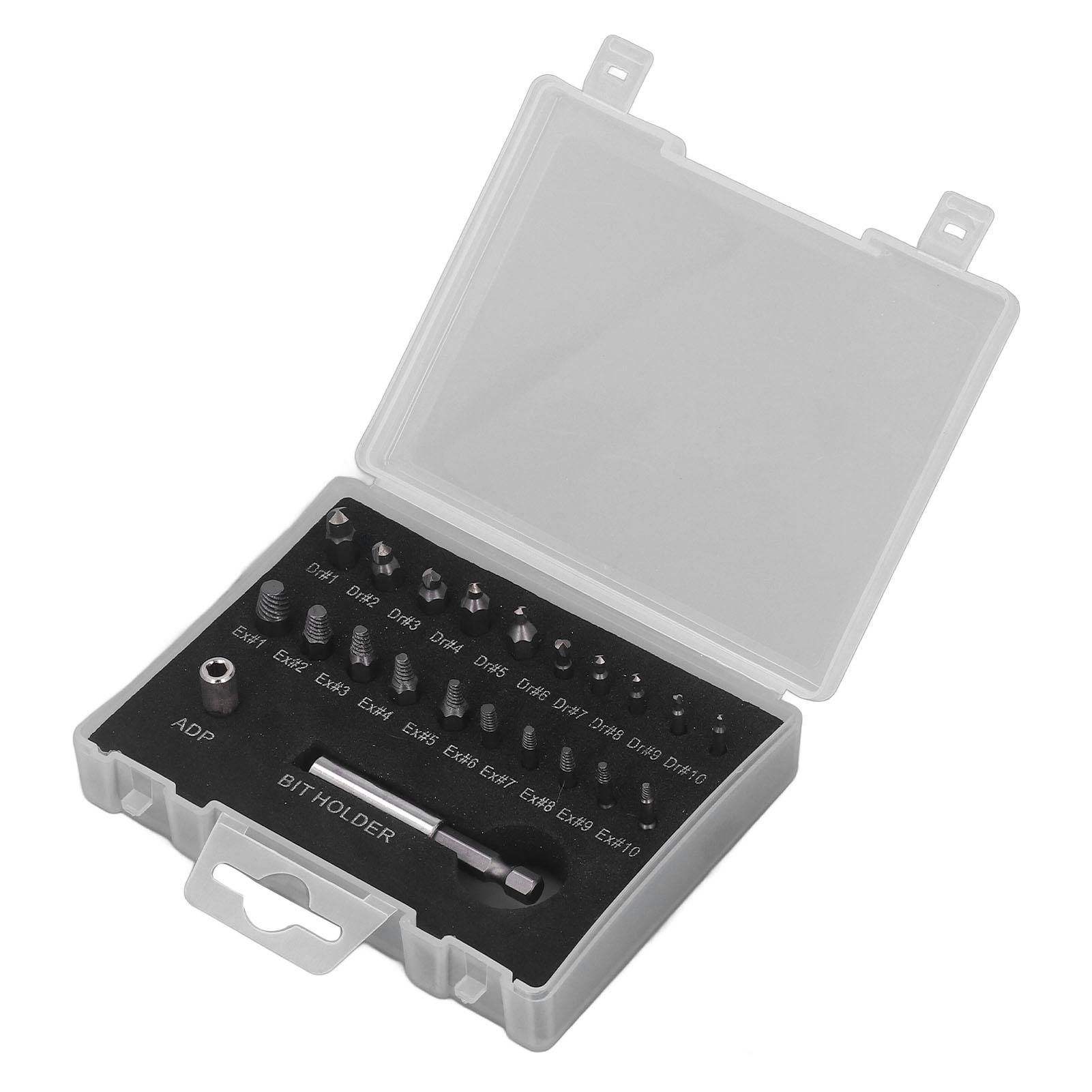 Набор экстракторов для винтов из быстрорежущей стали, инструмент для удаления сломанных поврежденных болтов с битами для отвертки
Набор экстракторов для винтов из быстрорежущей стали, инструмент для удаления сломанных поврежденных болтов с битами для отвертки