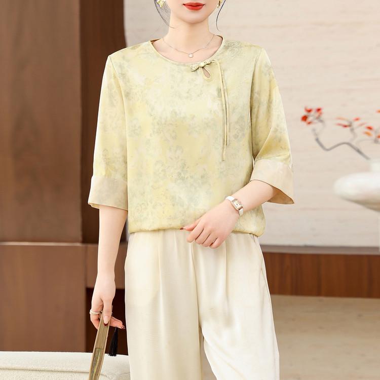 2026 Summer & Spring Faux Silk Seven-Sleeve Lace Chiffon Shirt - Elegant Printed Top 4XL світло-жовтого кольору
2026 Summer & Spring Faux Silk Seven-Sleeve Lace Chiffon Shirt - Elegant Printed Top 4XL світло-жовтого кольору