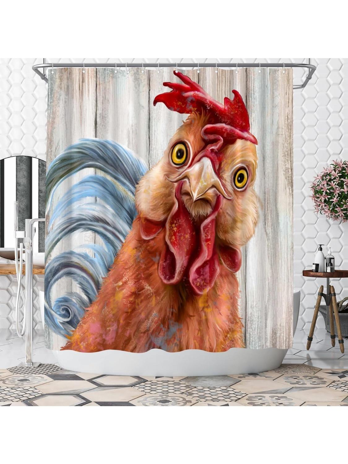 Rooster Shower Curtain Farm Animal Shower Curtain Country Bathroom Decor Polyester Fabric, 72X72Inch (Rustic Grey) W60H190(CM)-1 Pcs
Rooster Shower Curtain Farm Animal Shower Curtain Country Bathroom Decor Polyester Fabric, 72X72Inch (Rustic Grey) W60H190(CM)-1 Pcs