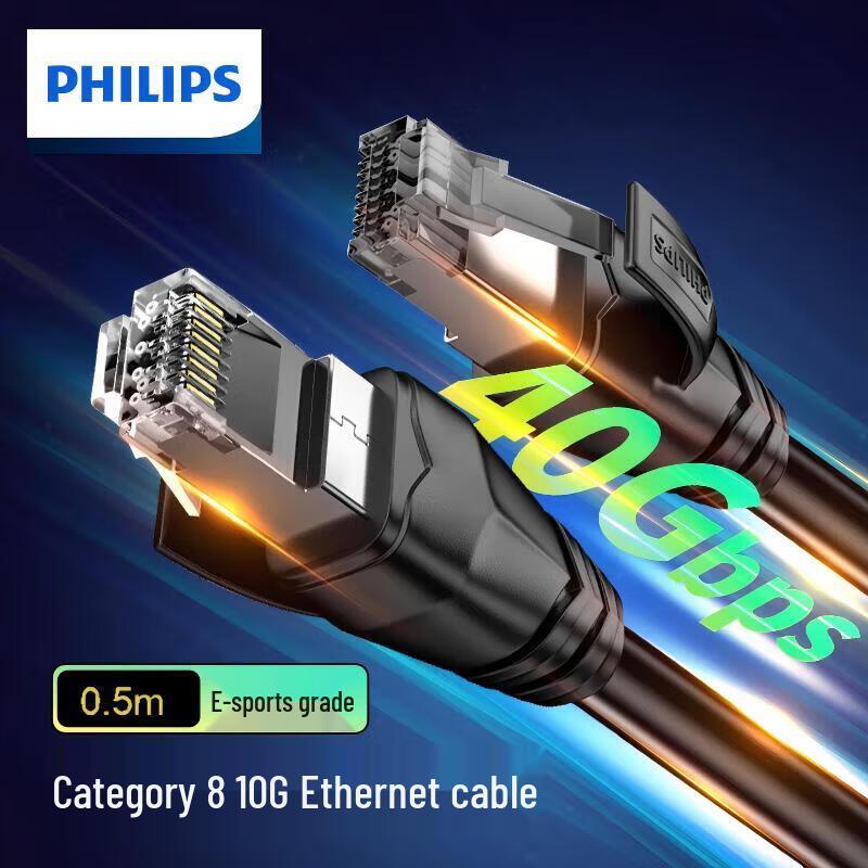 Philips Cat8 Double Shielded Ethernet Cable
Philips Cat8 Double Shielded Ethernet Cable
