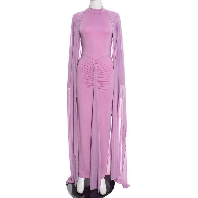 D25St485 European and American Style Women s Pullover Backless Long-Sleeve Dress with Ribbon, Mesh Long Shawl, Slim-Fit Two-Piece Set Light purple S
D25St485 European and American Style Women s Pullover Backless Long-Sleeve Dress with Ribbon, Mesh Long Shawl, Slim-Fit Two-Piece Set Light purple S