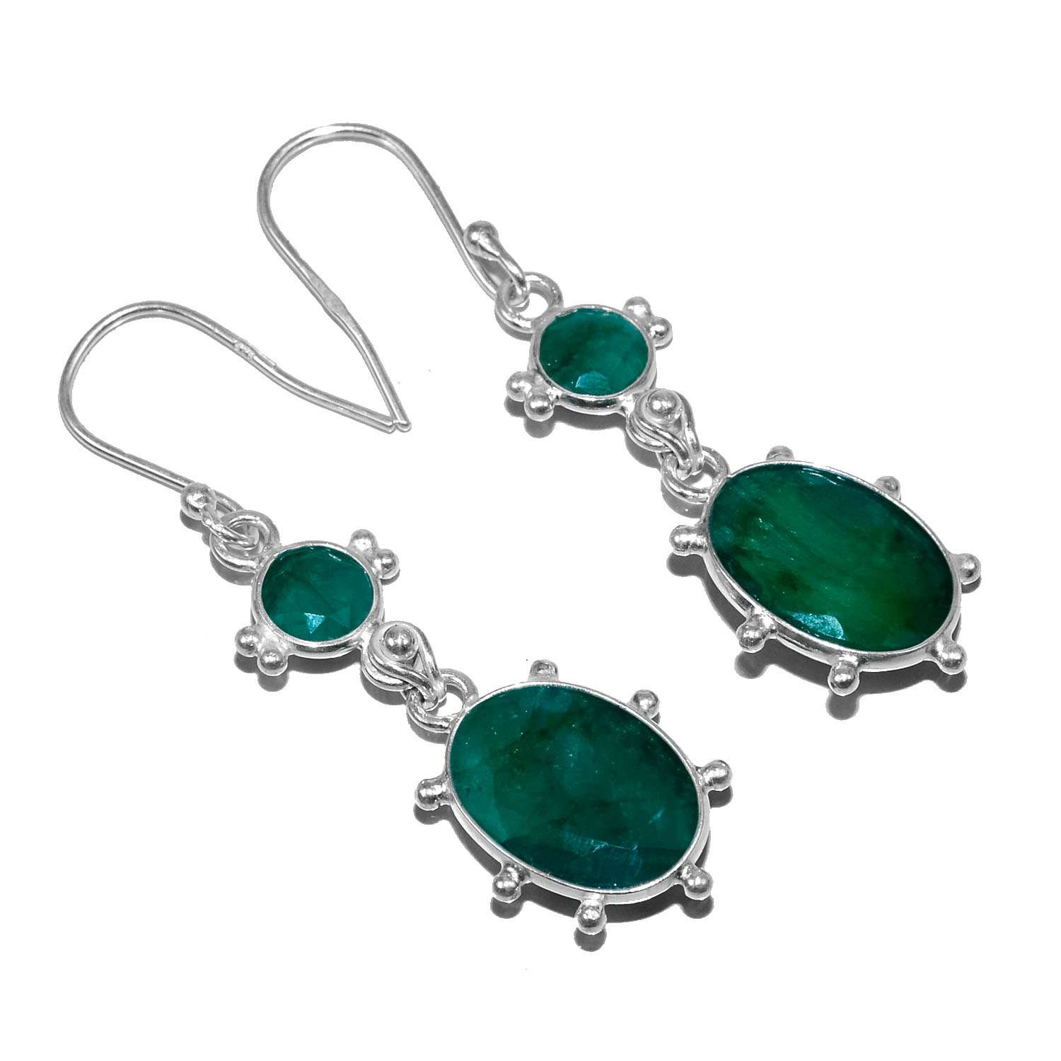 Emerald Gemstone Earrings Solid 925 Sterling Silver Handmade Earrings Jewelry Gift For Women And Girls E-1607
Emerald Gemstone Earrings Solid 925 Sterling Silver Handmade Earrings Jewelry Gift For Women And Girls E-1607