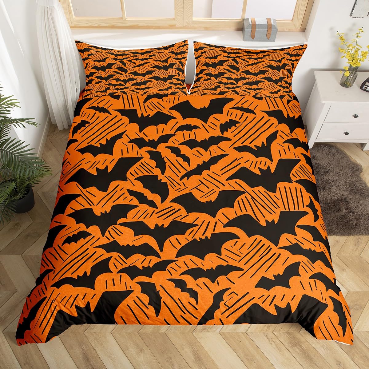 Comforter Halloween Horror Bat Bedding Set Twin King Ghost Festival Comforter For Child Teen Halloween Night Party Decor Comforter (quilt)-EU Single(135*200cm)3pcs
Comforter Halloween Horror Bat Bedding Set Twin King Ghost Festival Comforter For Child Teen Halloween Night Party Decor Comforter (quilt)-EU Single(135*200cm)3pcs