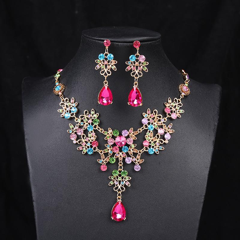 Набір весільних кольє та сережок зі стразами з дизайном листя та краплі води - гарячі весільні прикраси та аксесуари
Набір весільних кольє та сережок зі стразами з дизайном листя та краплі води - гарячі весільні прикраси та аксесуари