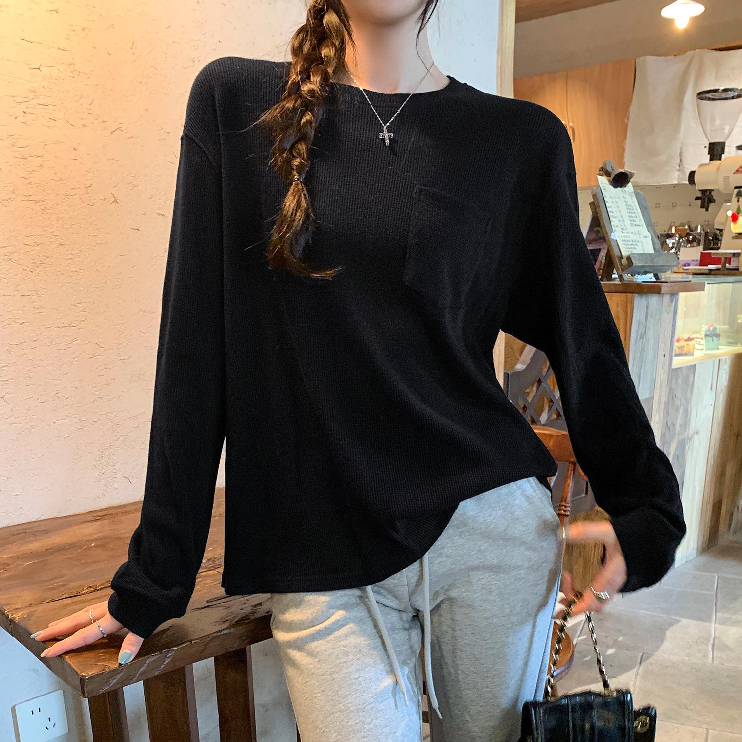 European Style Waffle Knit Pocket Long Sleeve Shirt for Women - Spring/Autumn 2026 Medium чёрный
European Style Waffle Knit Pocket Long Sleeve Shirt for Women - Spring/Autumn 2026 Medium чёрный