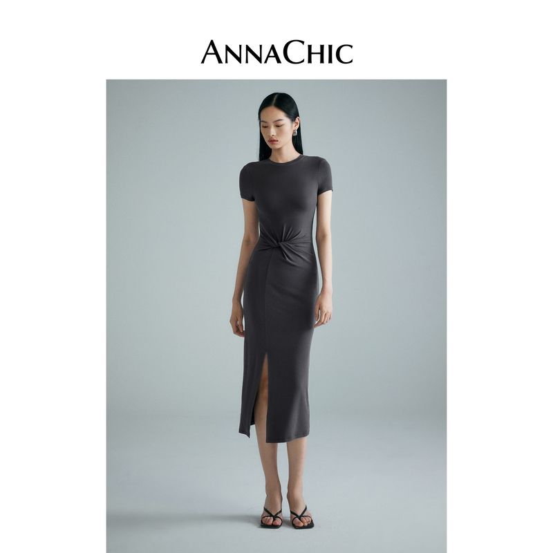Annachic Stylish Medium Gray Split T-shirt Dress Women s Summer Tight Waist Slim Looking Mid Length Long Length Twisted Skirt Medium Gray S
Annachic Stylish Medium Gray Split T-shirt Dress Women s Summer Tight Waist Slim Looking Mid Length Long Length Twisted Skirt Medium Gray S