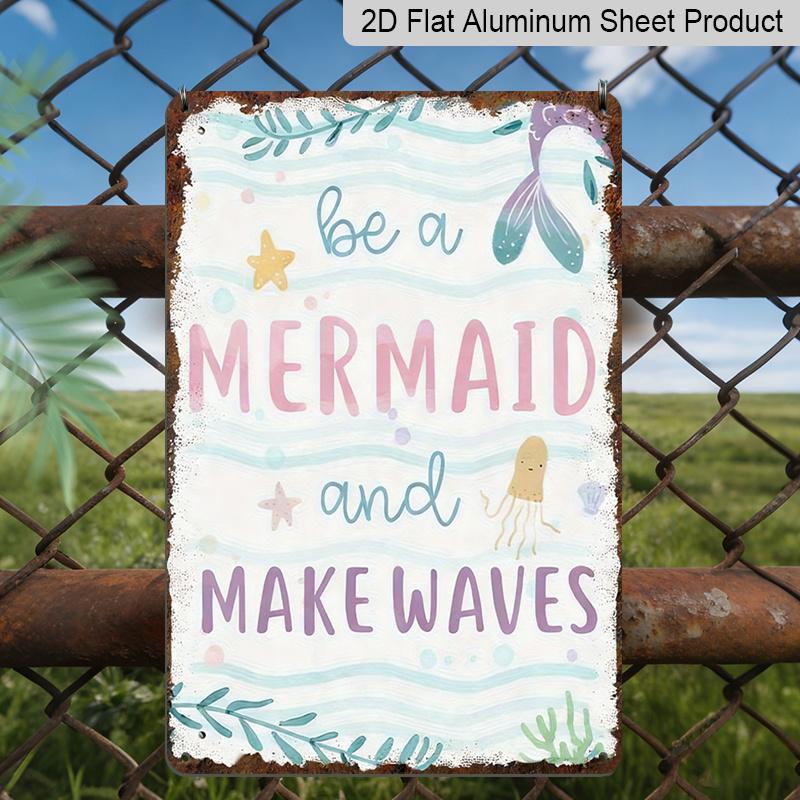 2D Flat, Vintage Mermaid Aluminum Sign - Whimsical Retro Wall Art with Be A Mermaid and Make Waves Design, 8x12 Inch Aluminum Plaque for Indoor 20*30cm
2D Flat, Vintage Mermaid Aluminum Sign - Whimsical Retro Wall Art with Be A Mermaid and Make Waves Design, 8x12 Inch Aluminum Plaque for Indoor 20*30cm
