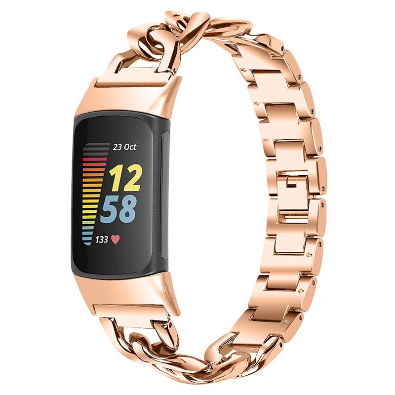 Replacement Watch Band Single Row Chain Watch Strap for Fitbit Charge 6/5 Rose Gold
Replacement Watch Band Single Row Chain Watch Strap for Fitbit Charge 6/5 Rose Gold