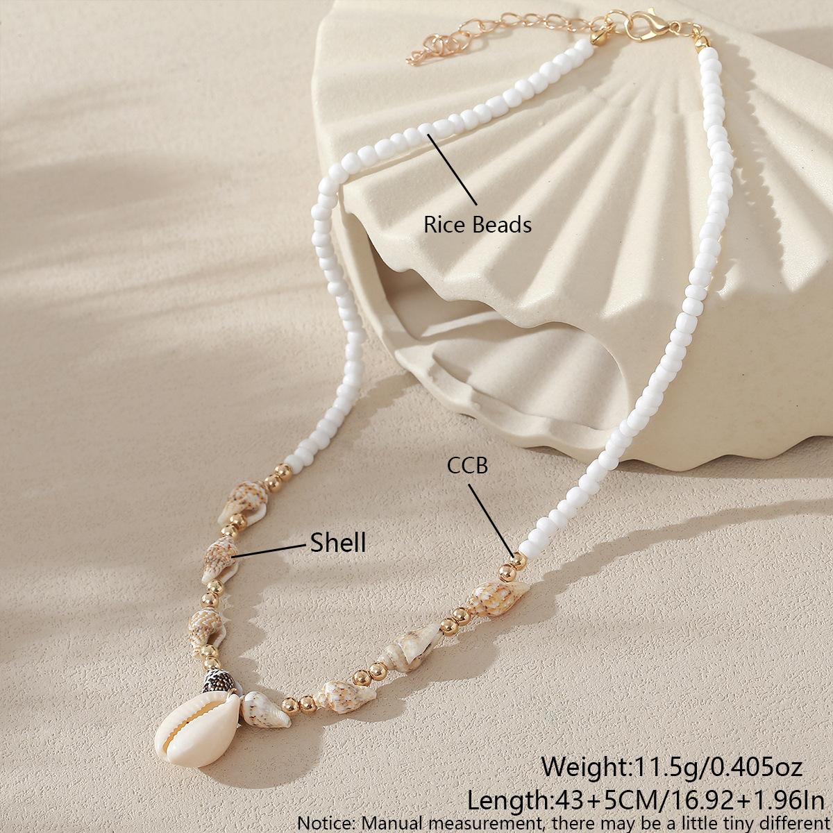 Beaded Necklace, Beach Sea Shell Necklace, Beach Vacation Style Pendant Collar Chain NAD11-1
Beaded Necklace, Beach Sea Shell Necklace, Beach Vacation Style Pendant Collar Chain NAD11-1