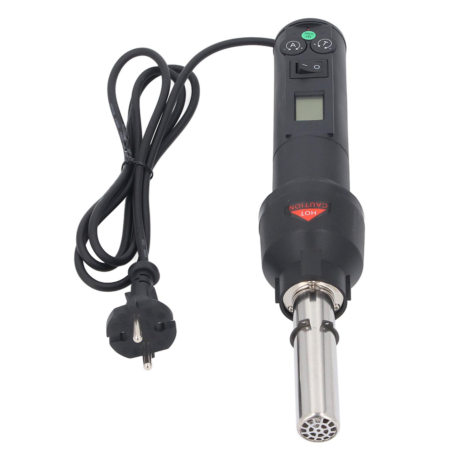 Фен промышленный 700 Вт Регулируемая температура и воздушный поток ЖК-дисплей Термофен С подставкой и 4 насадками
Фен промышленный 700 Вт Регулируемая температура и воздушный поток ЖК-дисплей Термофен С подставкой и 4 насадками