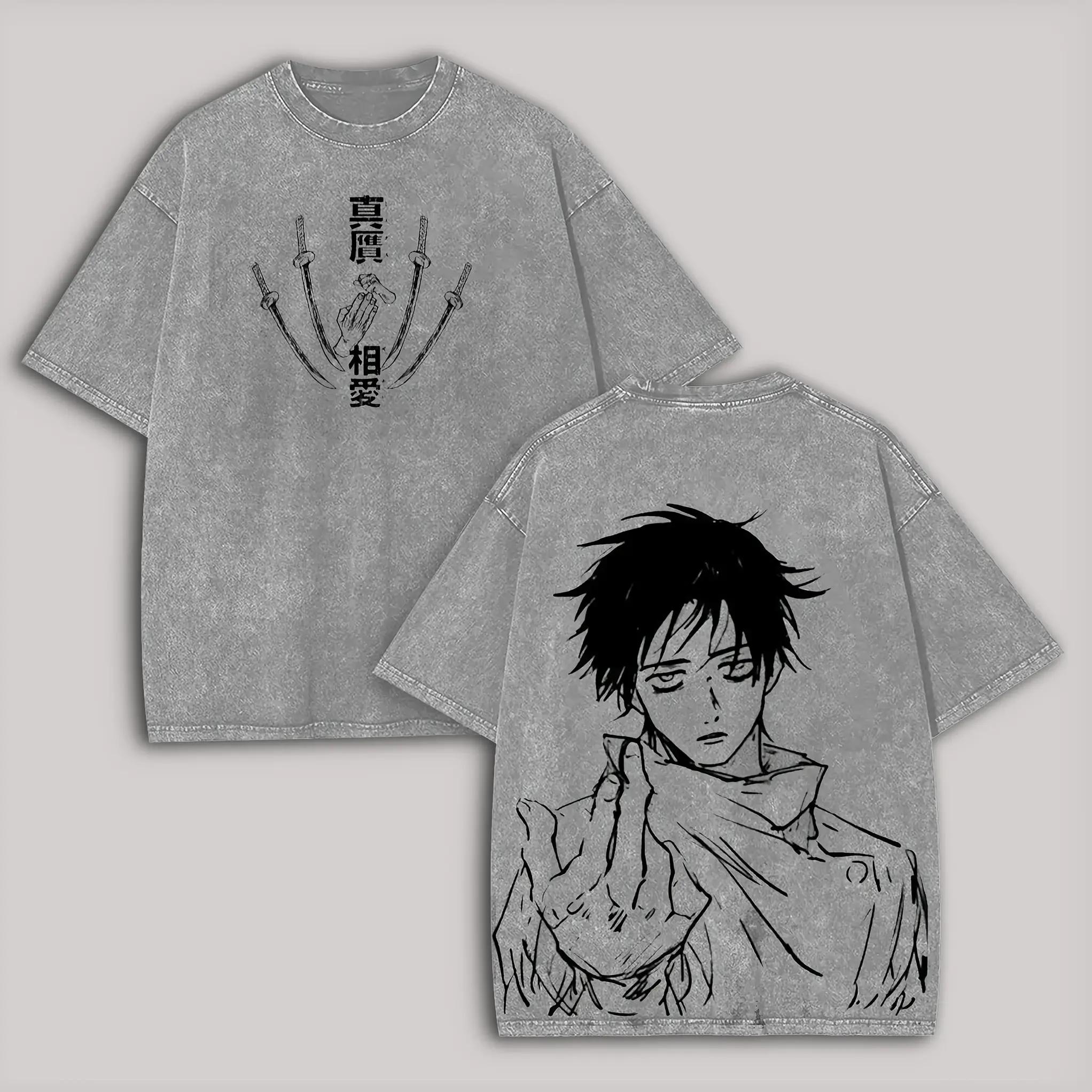 Jujutsu Kaisen Okkotsu Yuta T-shirt Vintage Washed Oversized T Shirt Summer Short Sleeve Cotton Tees Tops Men Women Clothing XXL сірий колір
Jujutsu Kaisen Okkotsu Yuta T-shirt Vintage Washed Oversized T Shirt Summer Short Sleeve Cotton Tees Tops Men Women Clothing XXL сірий колір