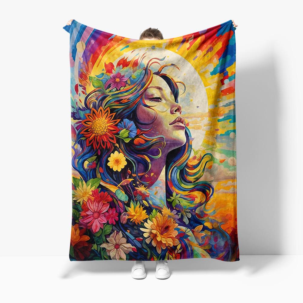 Vibrant Floral Art Blanket Abstract Woman Face Print Throw Blanket Decorative Sofa Bed Living Room Home Decor 75x100cm
Vibrant Floral Art Blanket Abstract Woman Face Print Throw Blanket Decorative Sofa Bed Living Room Home Decor 75x100cm