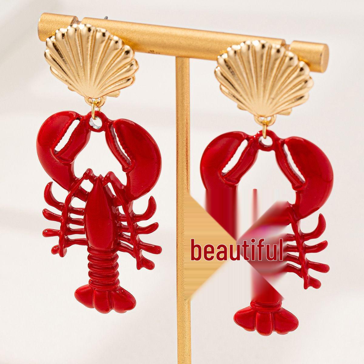 Marine Life Red Lobster & Shell Metal Earrings for Women
Marine Life Red Lobster & Shell Metal Earrings for Women