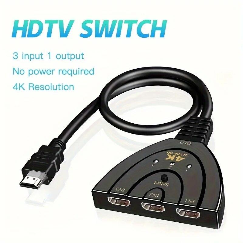 4K HDTV Splitter 3 In 1 Out 3-Port HD Switcher Selector HD Cable Supports Full HD 4K 1080P 3D Player HDTV, игровая консоль PS4
4K HDTV Splitter 3 In 1 Out 3-Port HD Switcher Selector HD Cable Supports Full HD 4K 1080P 3D Player HDTV, игровая консоль PS4