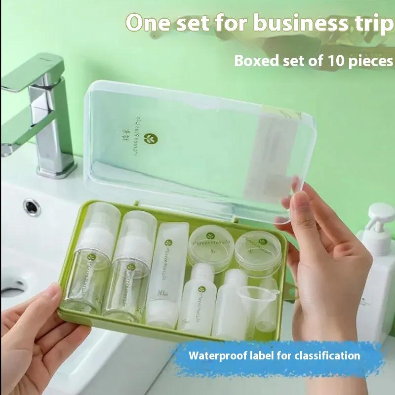 10pcs travel cosmetics distribution set, portable and suitable for home bathrooms and essential travel equipment
10pcs travel cosmetics distribution set, portable and suitable for home bathrooms and essential travel equipment