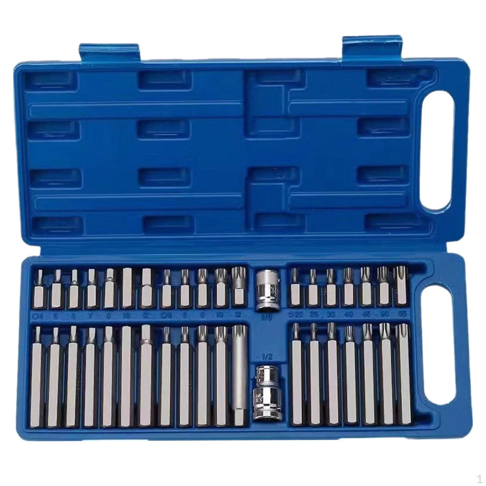 40 Pieces Hex Sockets Bit Tool Set with Box Mechanic Wear Resistant Hand синій
40 Pieces Hex Sockets Bit Tool Set with Box Mechanic Wear Resistant Hand синій