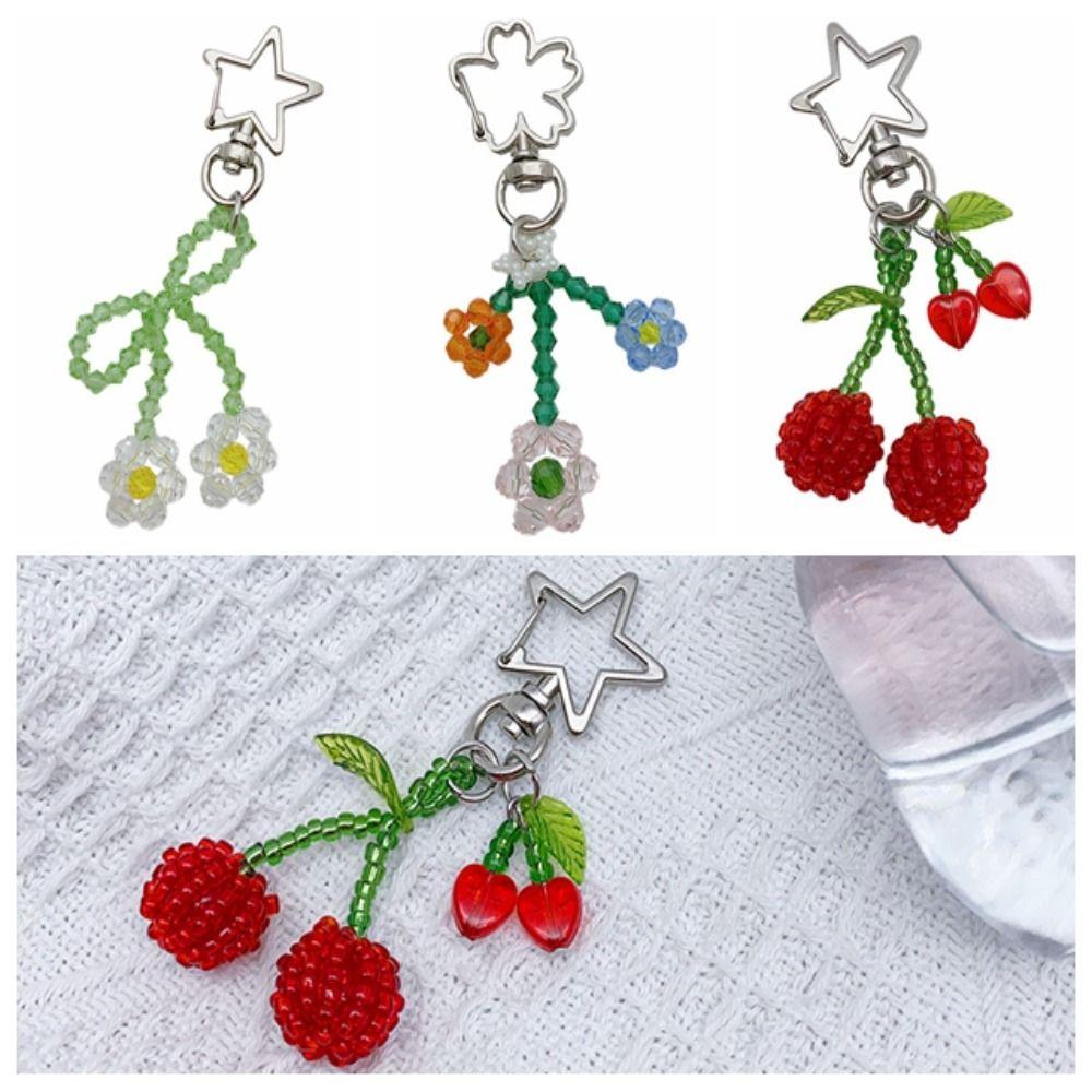 Handmade Cherry Keychain Beaded Phone Chain Strap Backpack Ornament Flower Keyring Phone Charm Style C
Handmade Cherry Keychain Beaded Phone Chain Strap Backpack Ornament Flower Keyring Phone Charm Style C