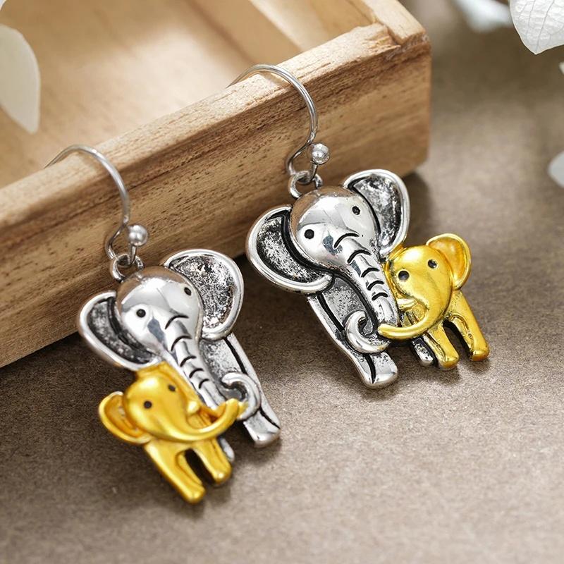 Huitan Two-tone Double Elephant Drop Earrings for Women Gorgeous Cute Animals Accessories Fashion Exquisite Party Zircon Gifts
Huitan Two-tone Double Elephant Drop Earrings for Women Gorgeous Cute Animals Accessories Fashion Exquisite Party Zircon Gifts