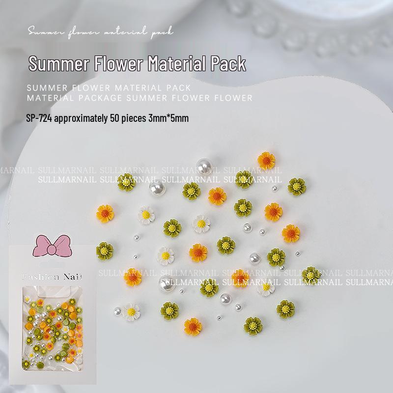 Summer Floral Nail Art Kit: 50-Piece 3D Resin Camellia Flowers with Rhinestone & Pearl Decorations
Summer Floral Nail Art Kit: 50-Piece 3D Resin Camellia Flowers with Rhinestone & Pearl Decorations