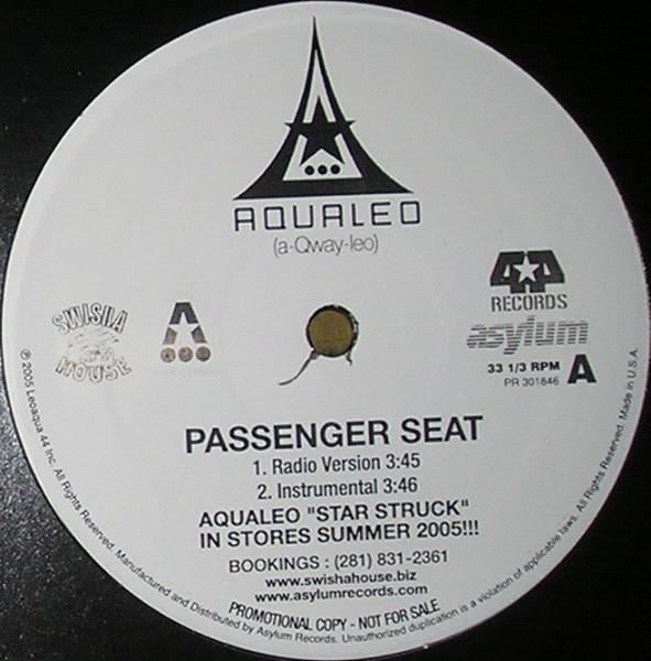 12inch Record AQUALEO - Passenger Seat PR301846 Swishahouse 2005 US Rap & Hip-Hop/R&B Used
12inch Record AQUALEO - Passenger Seat PR301846 Swishahouse 2005 US Rap & Hip-Hop/R&B Used
